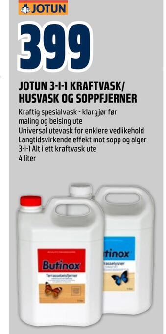 Obs Bygg Jotun 3-i-1 kraftvask/ husvask og soppfjerner tilbud