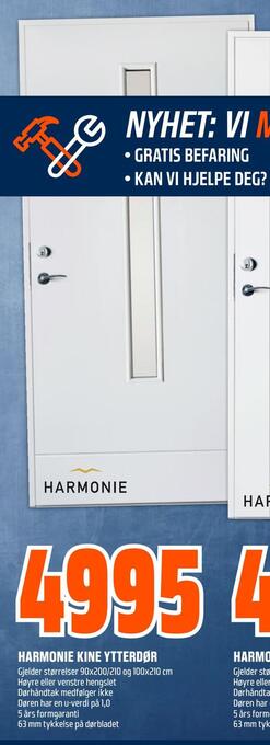 Obs Bygg Harmonie kine ytterdør tilbud