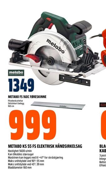Obs Bygg Metabo ks 55 fs elektrisk håndsirkelsag tilbud