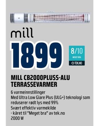 Obs Bygg Mill cb2000pluss-alu terrassevarmer tilbud