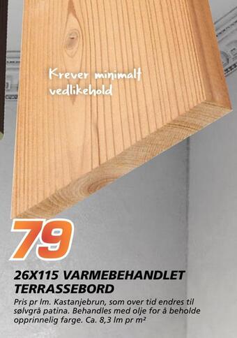 Coop Byggmix 26x115 varmebehandlet terrassebord tilbud