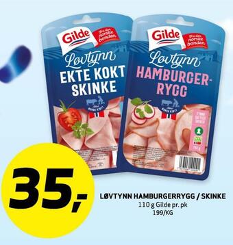 Bunnpris Løvtynn hamburgerrygg/skinke tilbud