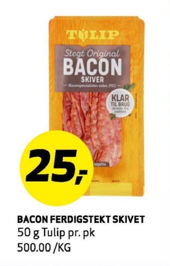 Bunnpris Bacon ferdigstekt skivet tilbud