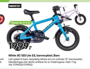 XXL Sport White xc 120 lite 22, barnesykkel, barn tilbud