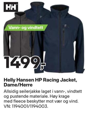 XXL Sport Helly hansen hp racing jacket, dame/herre tilbud