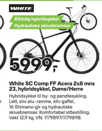 XXL Sport White sc comp ff acera 2x8 mns 23, hybridsykkel, dame/herre tilbud