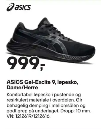 XXL Sport Asics gel-excite 9, løpesko, dame/herre tilbud