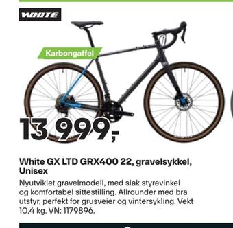 XXL Sport White gx ltd grx400 22, gravelsykkel, unisex tilbud