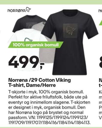 XXL Sport Norrøna /29 cotton viking t-shirt, dame/herre tilbud