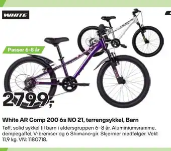 XXL Sport White ar comp 200 6s no 21, terrengsykkel, barn tilbud