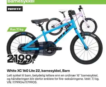 XXL Sport White xc 160 lite 22, barnesykkel, barn tilbud