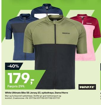 XXL Sport White ultimate bike ss jersey 23, sykkeltrøye, dame/herre tilbud