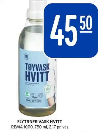 Rema 1000 FLYTRNFR VASK HVITT tilbud