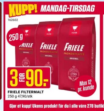 Europris Friele kaffe formalet tilbud