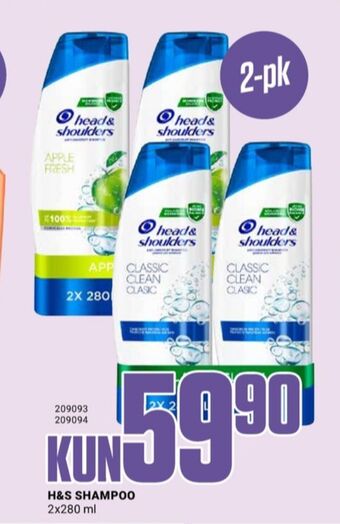 Europris Head&shoulders shampoo tilbud