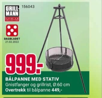 Europris Grillman bålpanne tilbud