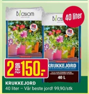 Europris Blossom plantejord tilbud