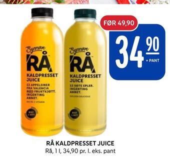 Rema 1000 Rå kaldpresset juice tilbud