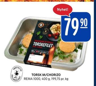 Rema 1000 Torsk m/chorizo tilbud