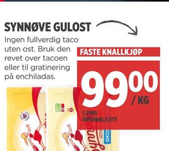 Meny Synnøve gulost tilbud