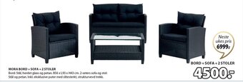JYSK MORA BORD + SOFA +2 STOLER tilbud