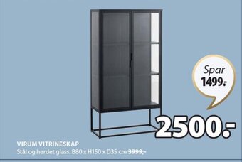 JYSK VIRUM VITRINESKAP tilbud