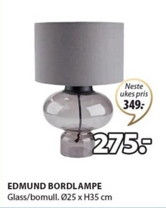 JYSK EDMUND BORDLAMPE tilbud