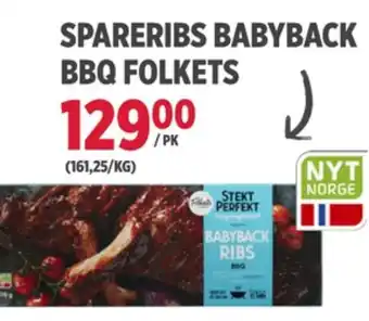 Meny Folkets spareribs tilbud