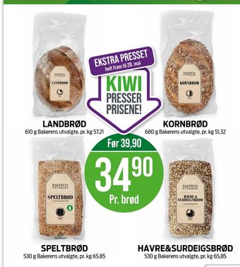 Kiwi Bakehuset brød tilbud