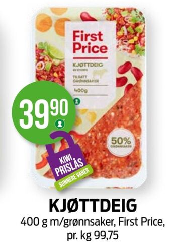 Kiwi First price kjøttdeig tilbud