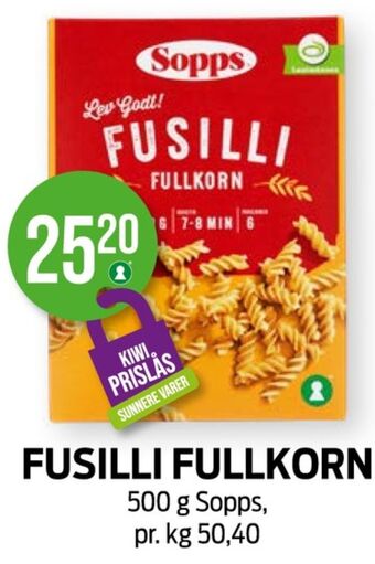 Kiwi Sopps pasta tilbud