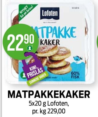 Kiwi Lofoten fiskekaker tilbud