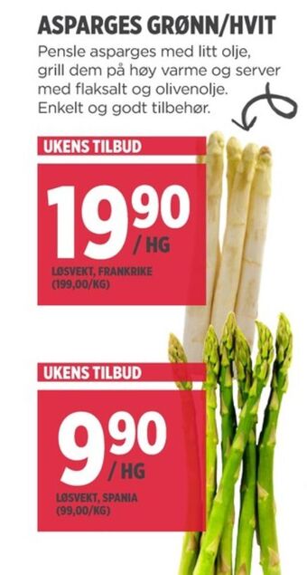Meny Ukjent asparges tilbud