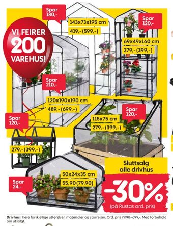 Rusta Ukjent drivhus tilbud