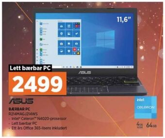 POWER Asus bærbar pc tilbud
