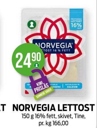 Kiwi Norvegia skiveost tilbud