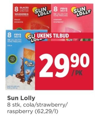 Meny Sun lolly is frys selv tilbud
