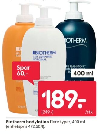 Rusta Biotherm bodylotion tilbud
