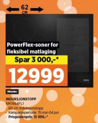 POWER Miele induksjonsplate tilbud