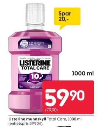Rusta Listerine munnskyll tilbud