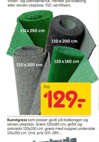 Rusta Ukjent kunstgress tilbud