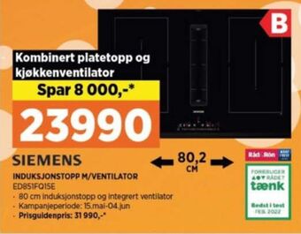 POWER Siemens induksjonsplate tilbud
