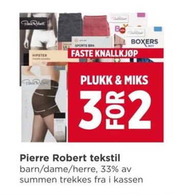 Meny Pierre Robert tekstil tilbud
