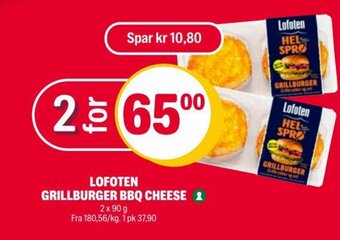 Coop Extra LOFOTEN GRILLBURGER BBQ CHEESE & tilbud