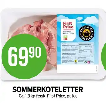 Kiwi SOMMERKOTELETTER Ca. 1,3 kg fersk, First Price tilbud