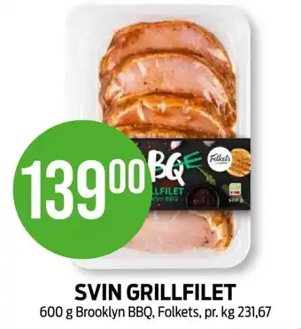 Kiwi SVIN GRILLFILET 600 g Brooklyn BBQ, Folkets tilbud