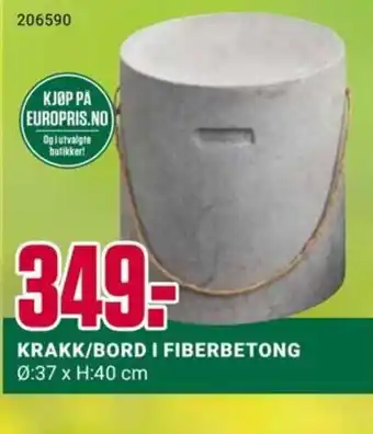 Europris KRAKK/BORD I FIBERBETONG tilbud