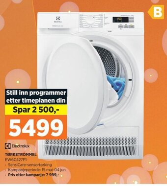 POWER Electrolux TØRKETROMMEL EW6C427P1 tilbud