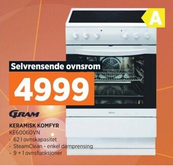 POWER GRAM KERAMISK KOMFYR KE60060VN tilbud
