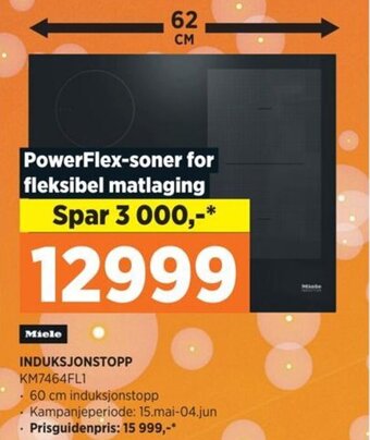 POWER Miele INDUKSJONSTOPP KM7464FL1 tilbud